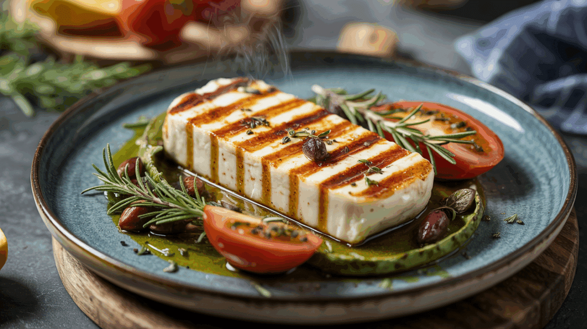 Halloumi grillé grenade & herbes – halloumi grillé