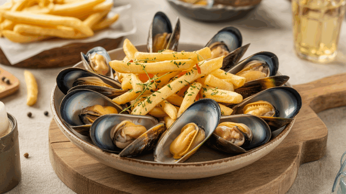 Moules marinières & frites maison : Un classique intemporel – moules marinières