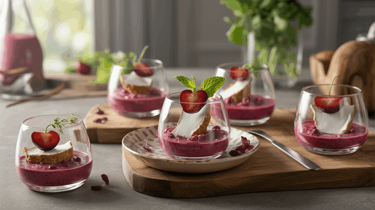 Verrines betterave-chèvre & noisettes – verrines betterave-chèvre