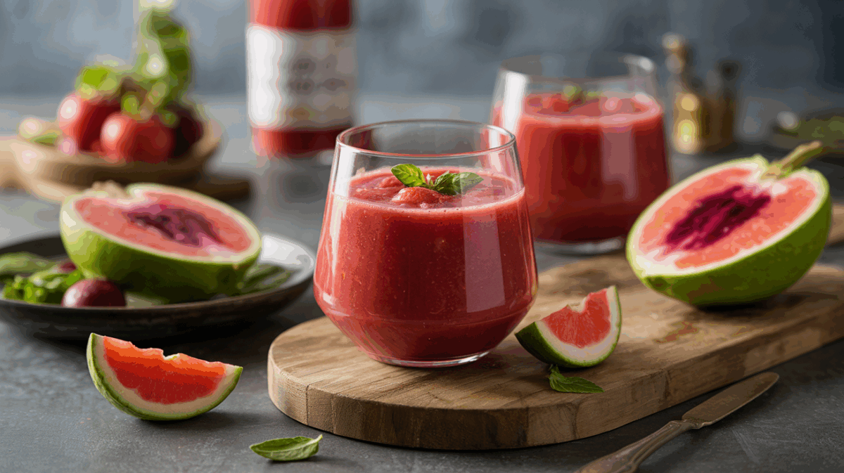 Gaspacho fruité de pastèque et fraise au balsamique – gaspacho fruité